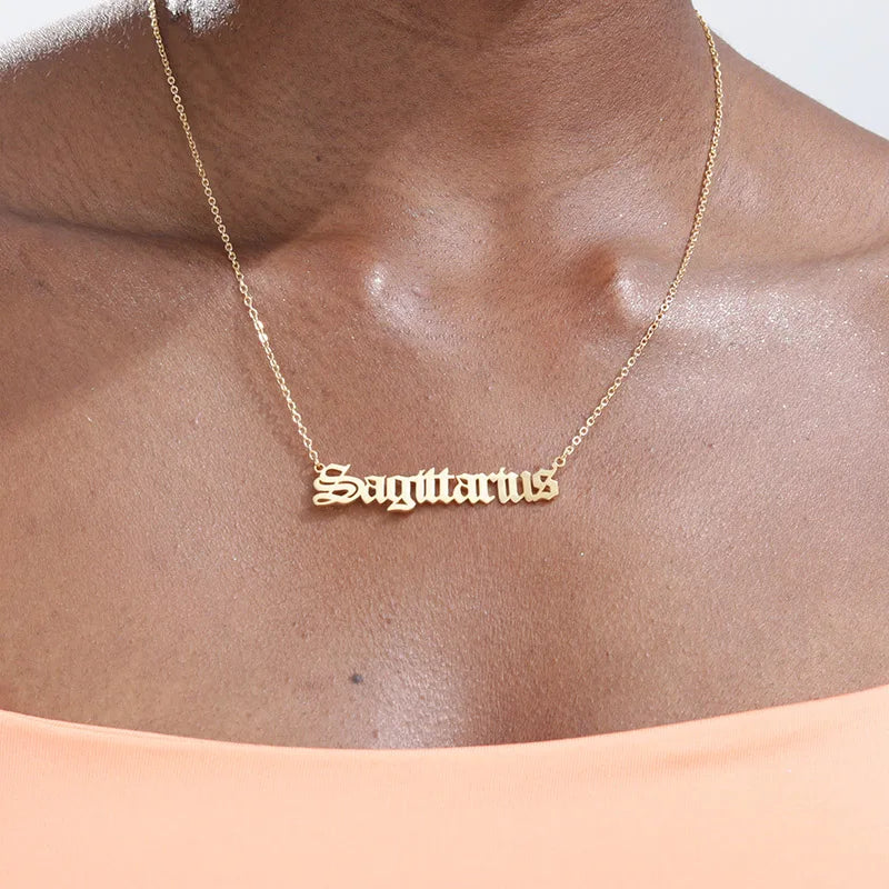 Kozi Trends 12 Zodiac Sign Letter Constellations Necklace