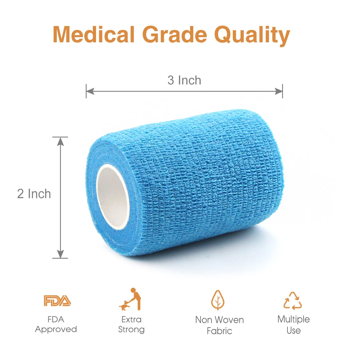 24-Pack of 7.5cm Cohesive Bandage Wrap Rolls