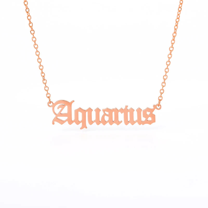 Kozi Trends 12 Zodiac Sign Letter Constellations Necklace