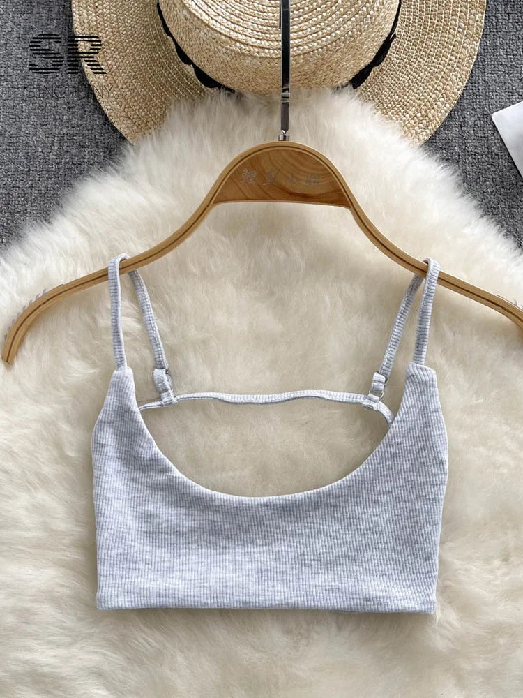 SINGREINY  Camisole Backless Women Strap Solid