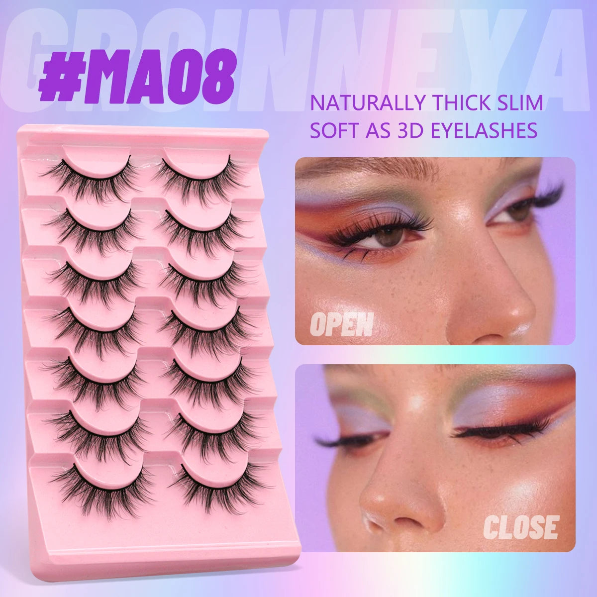 GROINNEYA 3D Natural False Lashes