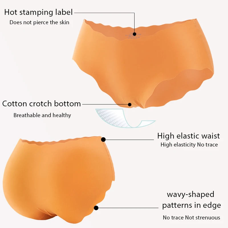 3Pcs/Set Seamless Underwear Silk