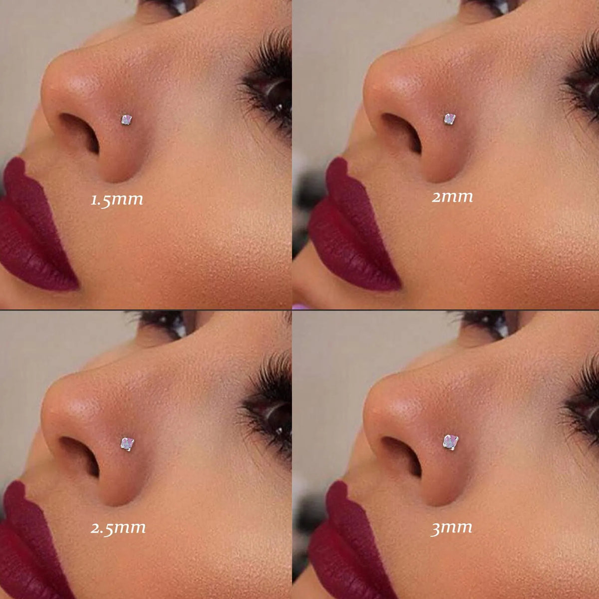 Kozi Trends 5Pcs CZ Gem Surgical Nose Piercing Stud