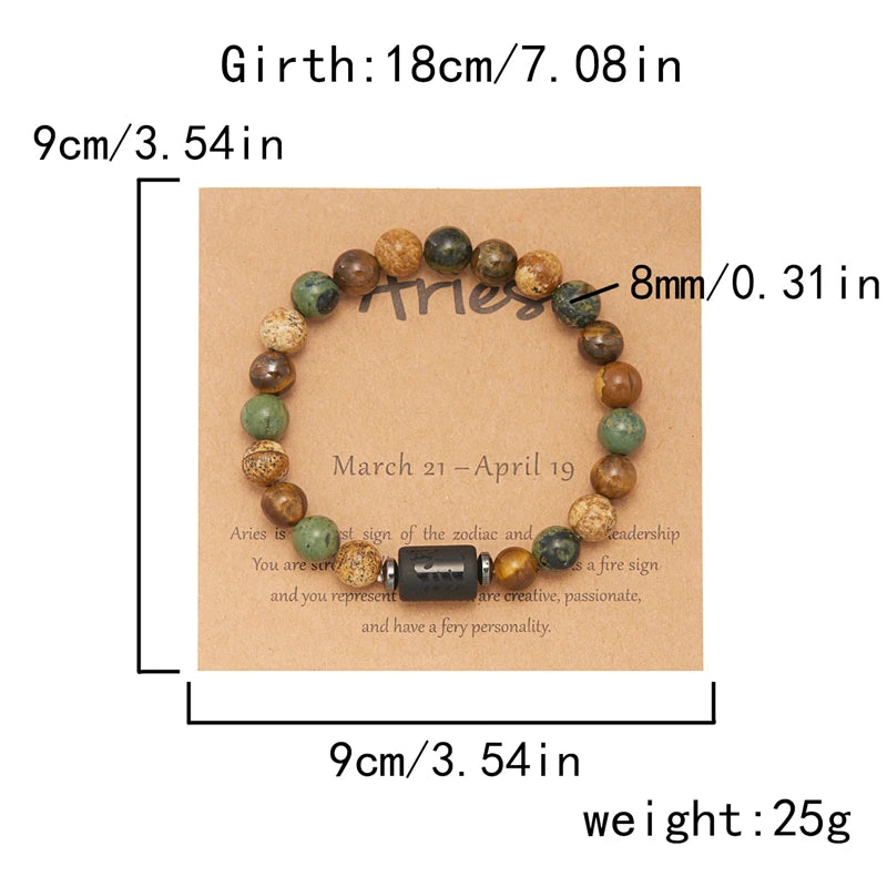 Kozi Trends 12 Constellation Natural Stone Bracelet