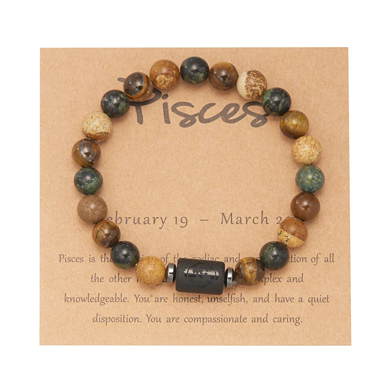 Kozi Trends 12 Constellation Natural Stone Bracelet
