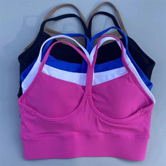 Solid Color Y-shape Fitness Sport Bra