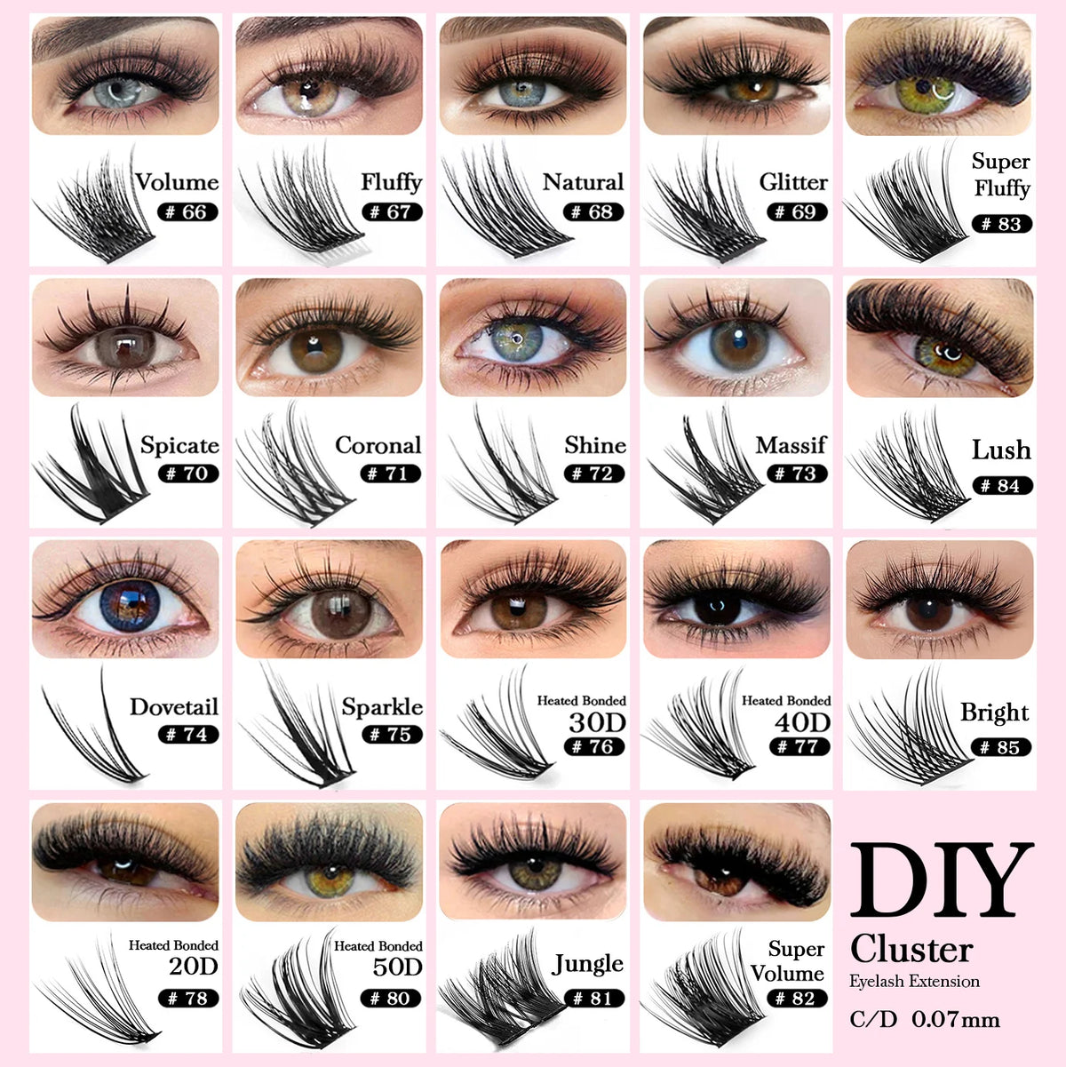 120 PCS Cluster Lashes