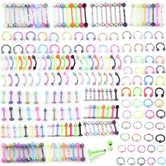 Kozi Trends 10pcs/lot Mixed Color Stainless Steel Piercing Set