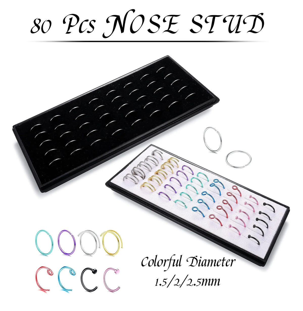 DrPerfect Nose Ring Studs Set