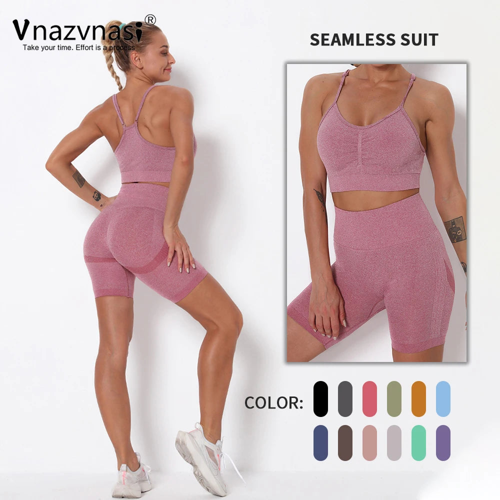 Vanzvansi Seamless Fitness Suit 2 Pieces Yoga Set