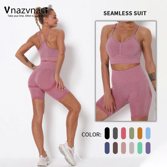 Vanzvansi Seamless Fitness Suit 2 Pieces Yoga Set