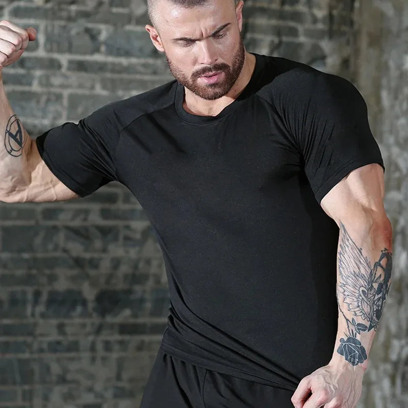 Fitness T-Shirts Shirt Elastic