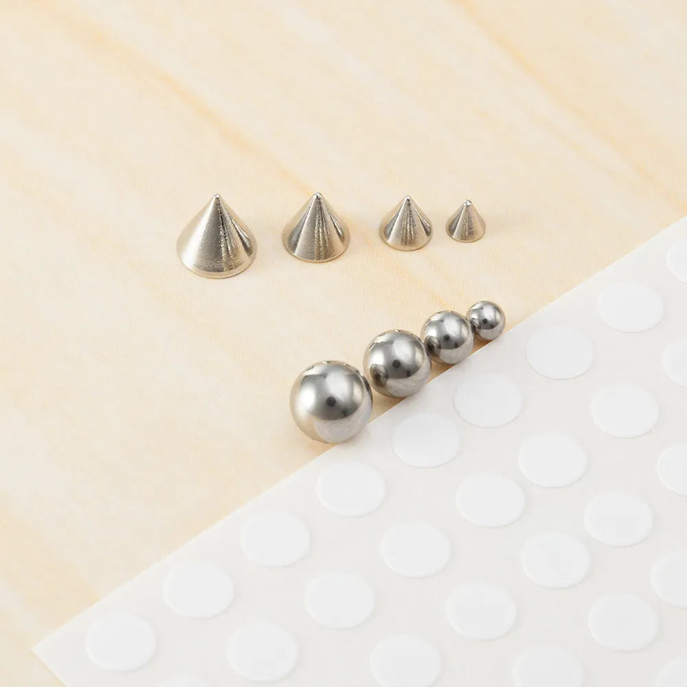 Kozi Trends 8pcs Fake Lip Nails & 50pcs Stickers Eyebrow Ear Stud Non Piercing Earring Studs