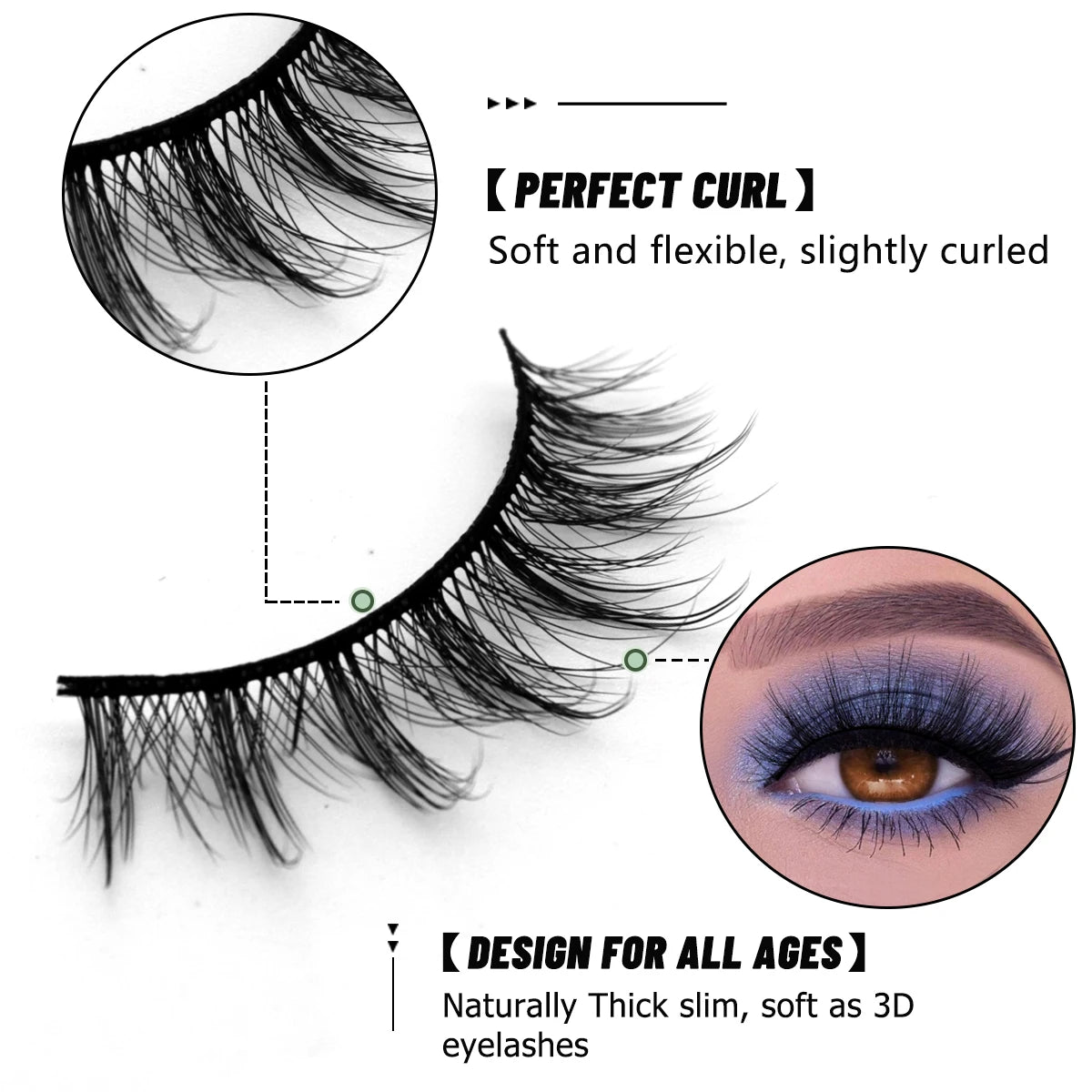 GROINNEYA 3D Natural False Lashes
