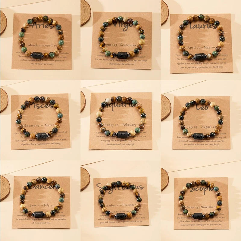 Kozi Trends 12 Constellation Natural Stone Bracelet