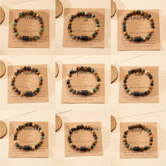 Kozi Trends 12 Constellation Natural Stone Bracelet