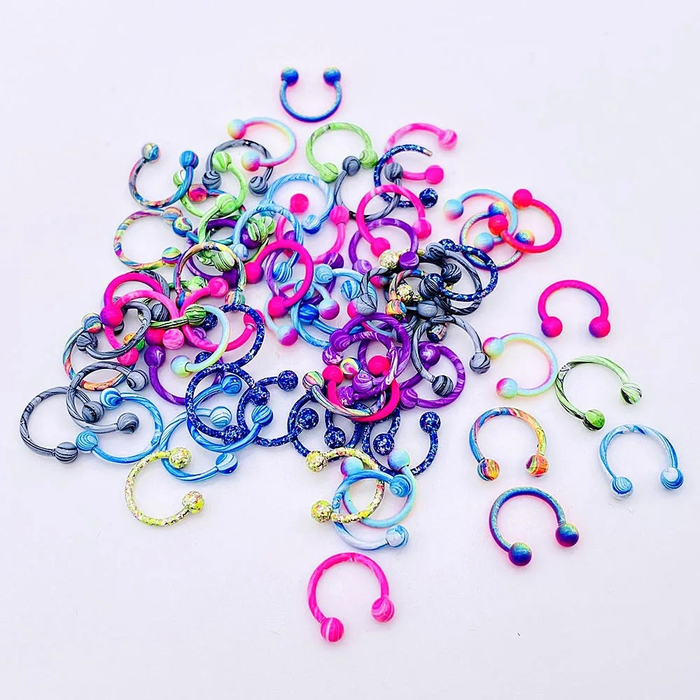 Kozi Trends 10pcs/lot Mixed Color Stainless Steel Piercing Set