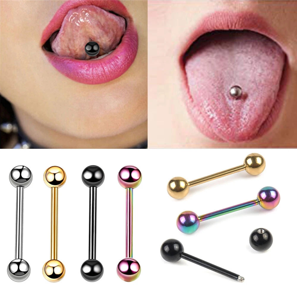 Kozi Trends' 10pcs/lot Stainless Steel Tongue Ring Stud Earrings