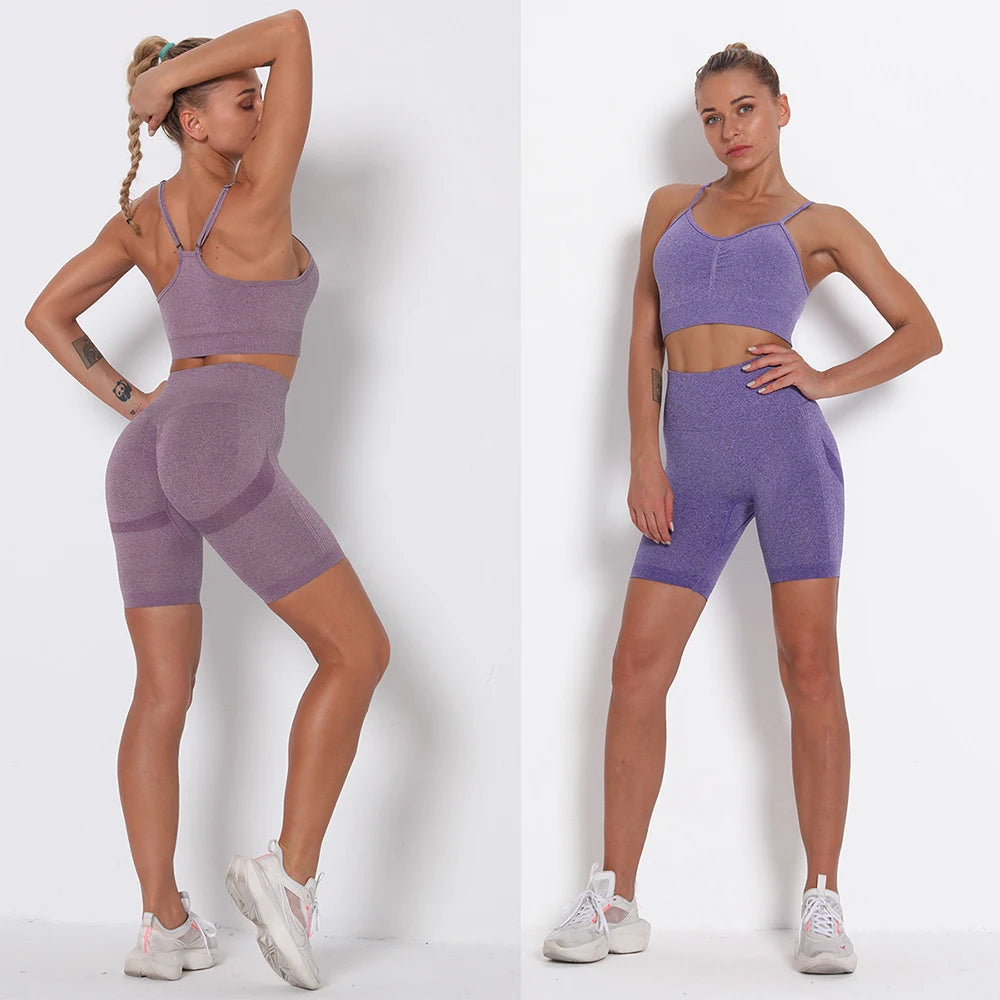 Vanzvansi Seamless Fitness Suit 2 Pieces Yoga Set