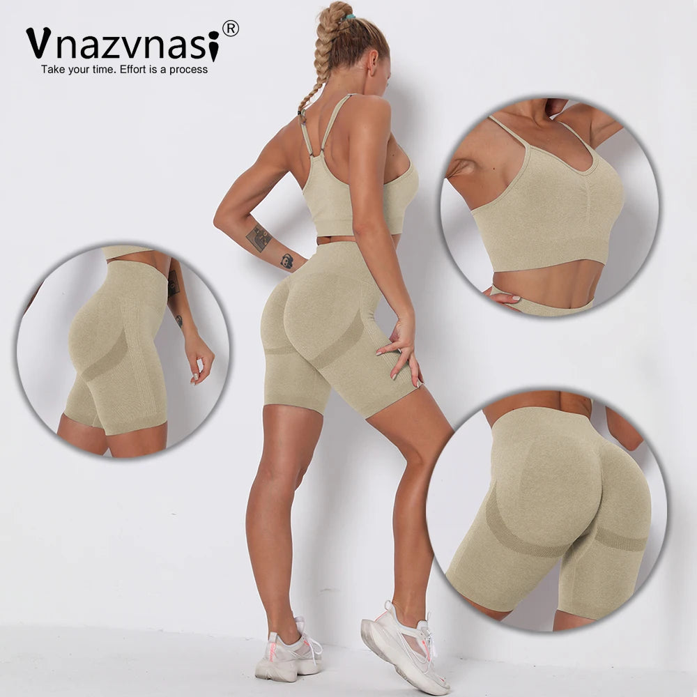Vanzvansi Seamless Fitness Suit 2 Pieces Yoga Set