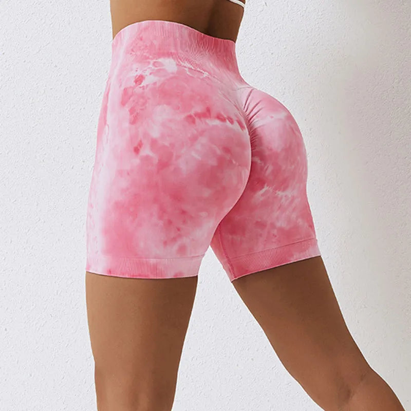 Splash Dyed Seamless Yoga Shorts