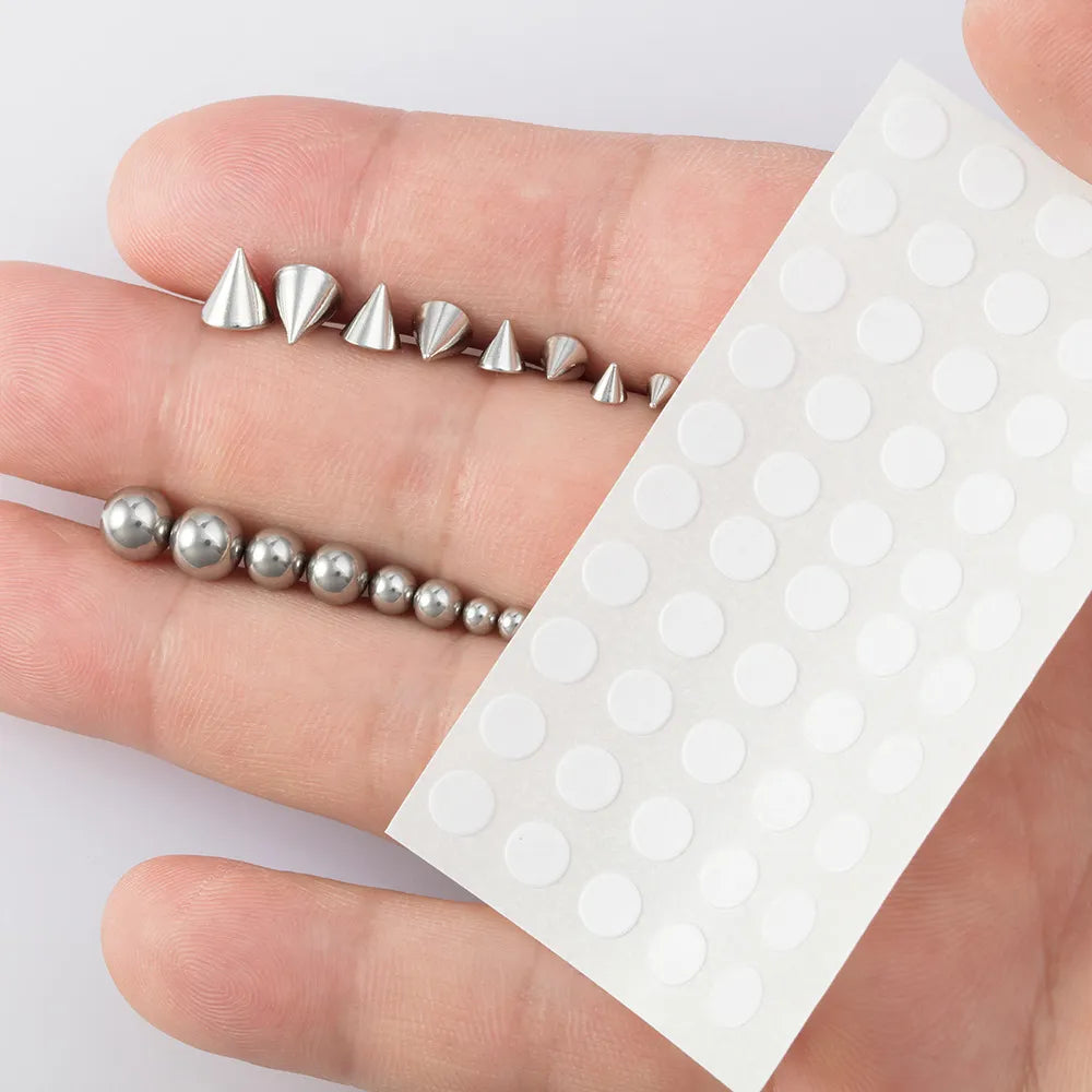 Kozi Trends 8pcs Fake Lip Nails & 50pcs Stickers Eyebrow Ear Stud Non Piercing Earring Studs