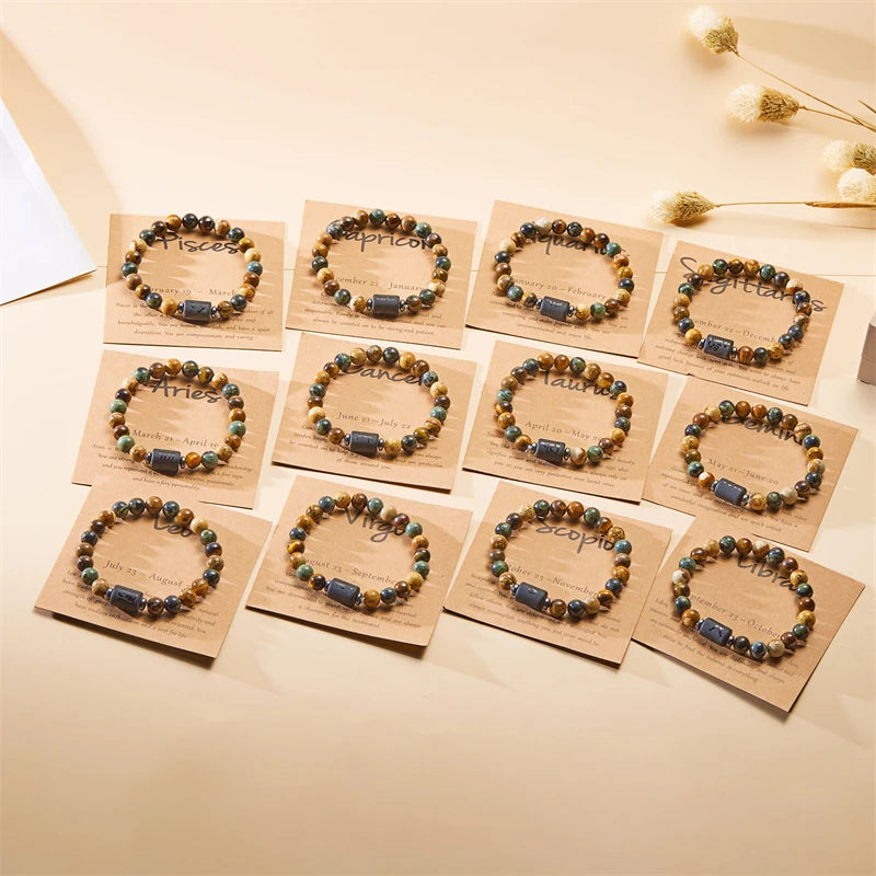 Kozi Trends 12 Constellation Natural Stone Bracelet