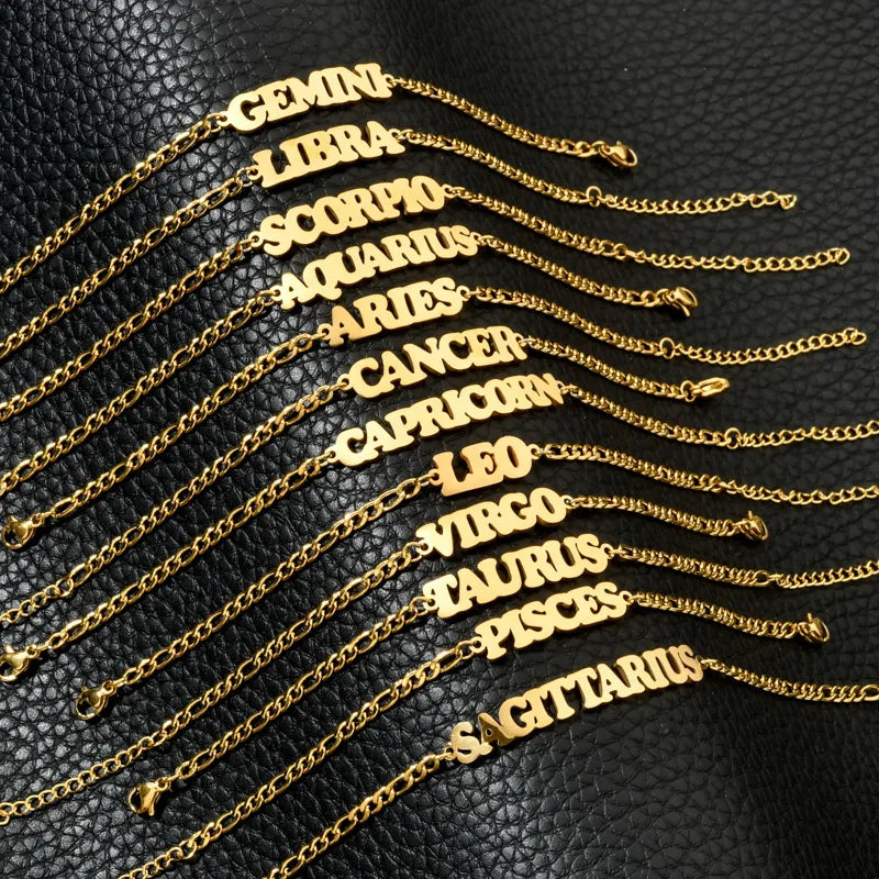 Kozi Trends Charm Stainless Steel Zodiac Bracelet