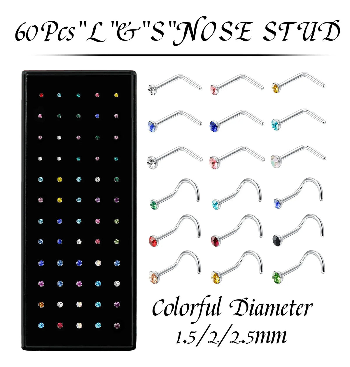 DrPerfect Nose Ring Studs Set