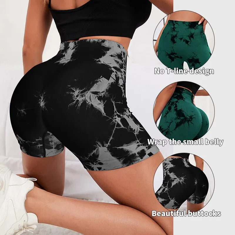 Kozi Seamless Tie Dye Yoga Shorts