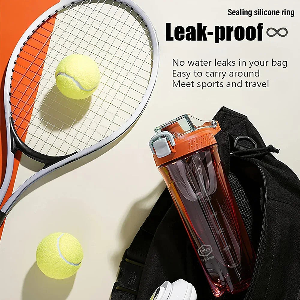 Tritan Shaker Bottle with Straw Portable