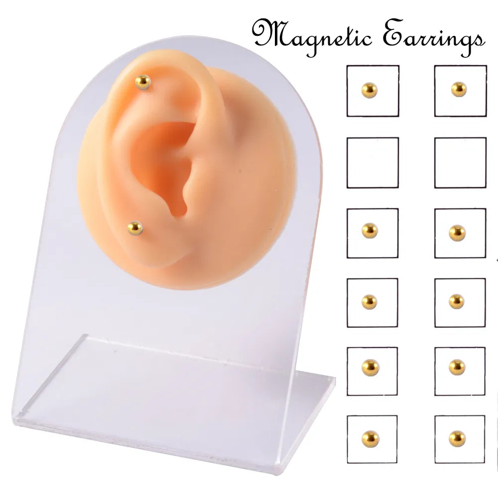 Kozi Trends 12PCS/Card Magnetic Fake Cheater Earring Set - Effortless Style, No Piercing Required!
