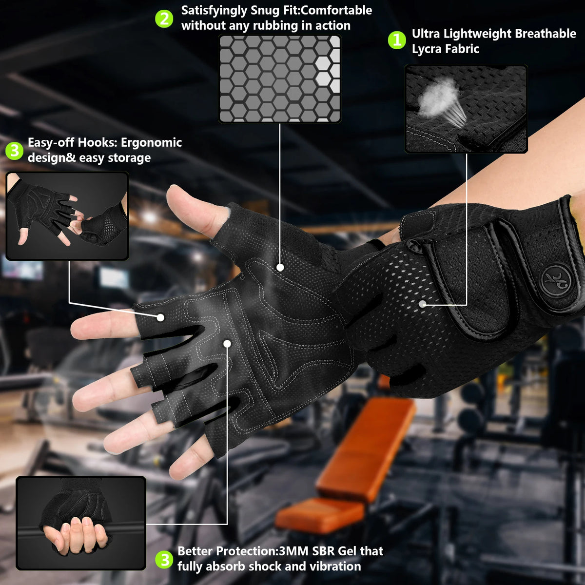 MOREOK Workout Gloves