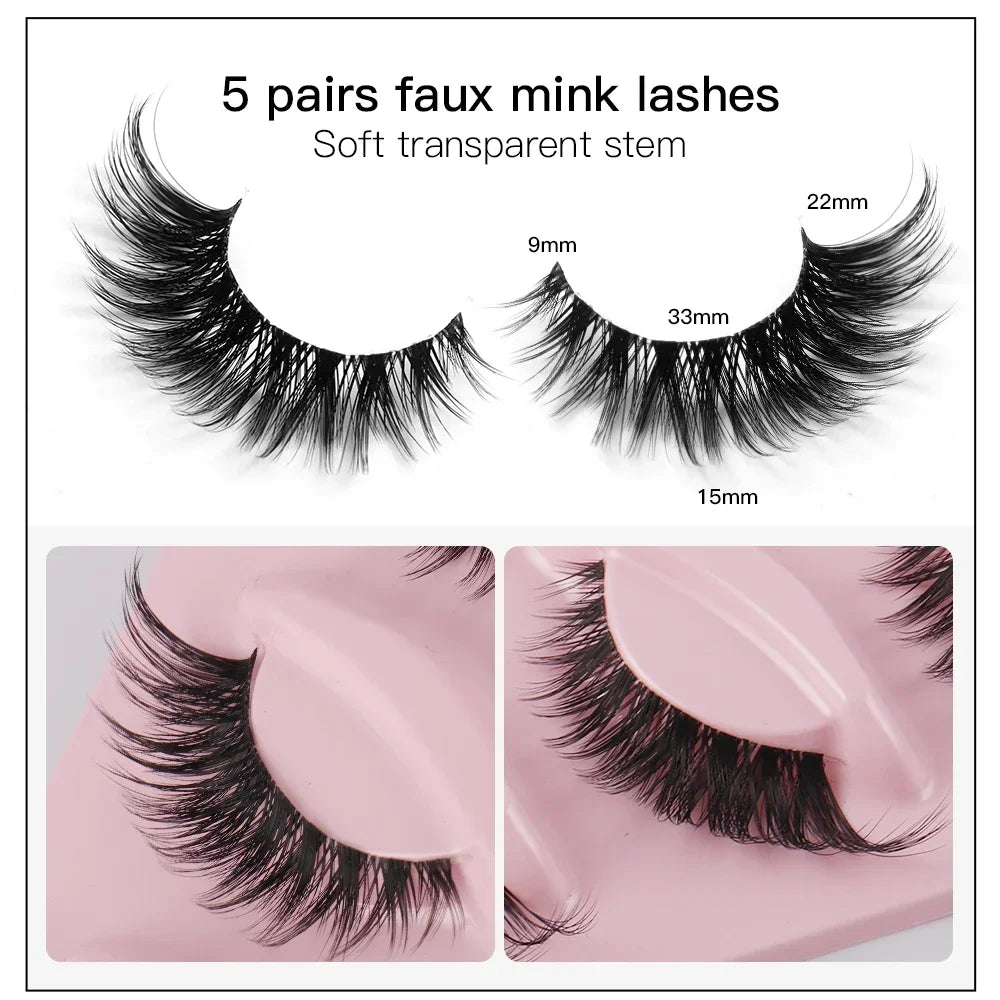 Kozi Trends 5 Pairs Manga Lashes