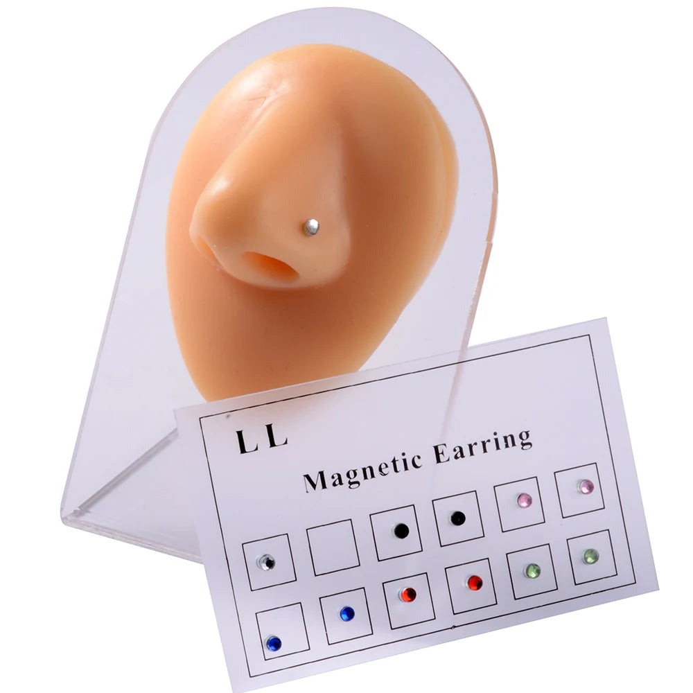 Kozi Trends 12PCS/Card Magnetic Fake Cheater Earring Set - Effortless Style, No Piercing Required!